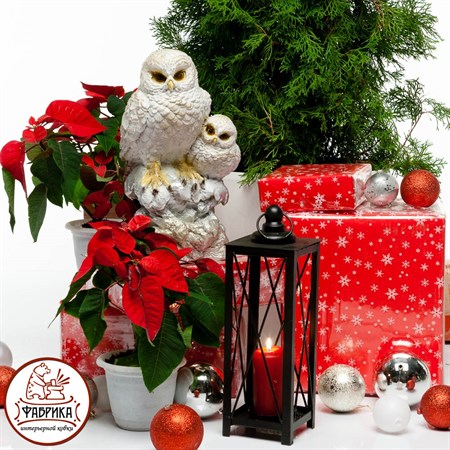 Фигура новогодняя сова с совенком