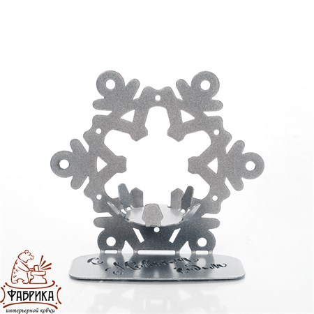 Подсвечник металлический Снежинка 730-007 - фото 31341