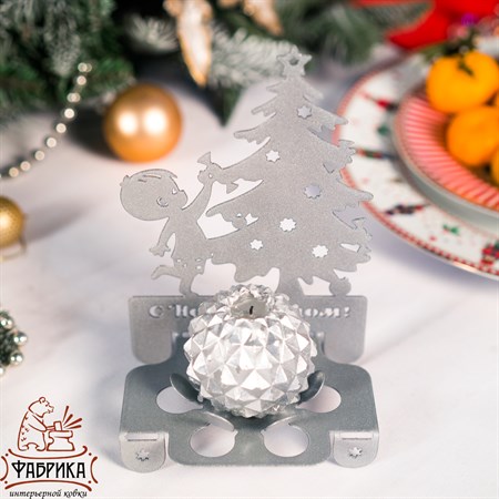 Подсвечник металлический Елочка 730-006 - фото 31351