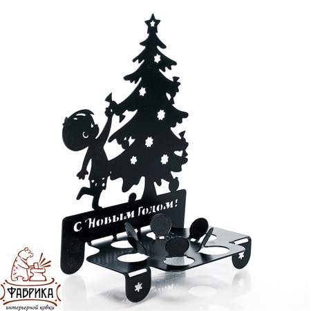 Подсвечник металлический Елочка 730-006 - фото 31356