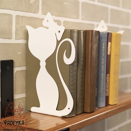 Подставка для книг на полку цв.белый