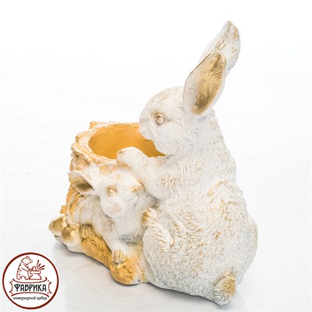 кашпо зайчиха с зайчонком