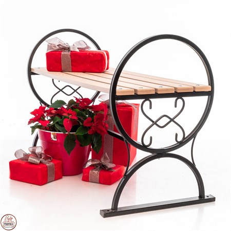 Кованая лавка с деревом 892-02R - фото 35522