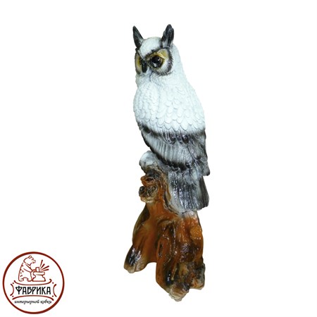 Садовая фигура из полистоуна Филин на Пне F01215