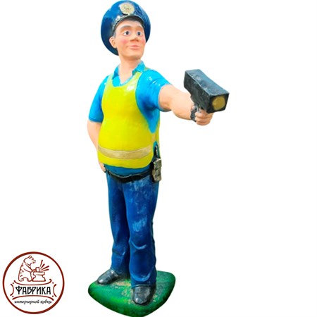 Садовая фигура из полистоуна Гаишник с Радаром F07283