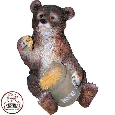 Садовая фигура из полистоуна Медведь с мёдом F01214