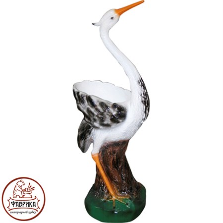 Садовый декор из полистоуна кашпо Цапля F04012