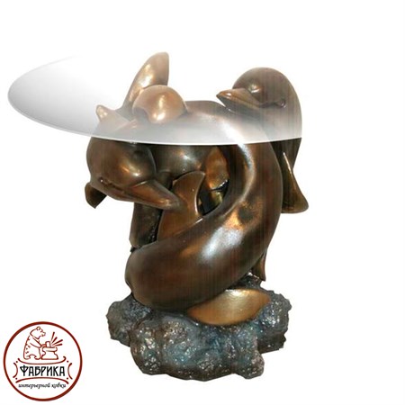 Фигуры для интерьера из полистоуна стол "Дельфины" F05002