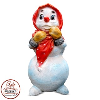 Новогодняя фигура из полистоуна Снеговик Девочка F07054