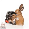 Кашпо зайчиха с зайчонком